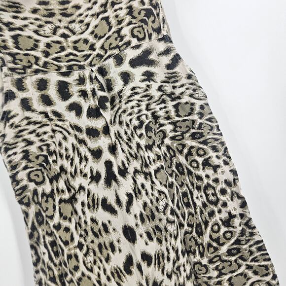 Lungo L'arno Shirt Dress Linen Cheetah Leoaprd Print Sleeveless Button Front M - Picture 5 of 5